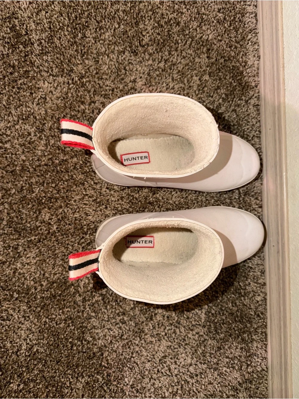 Hunter White Waterproof Rain Boots
